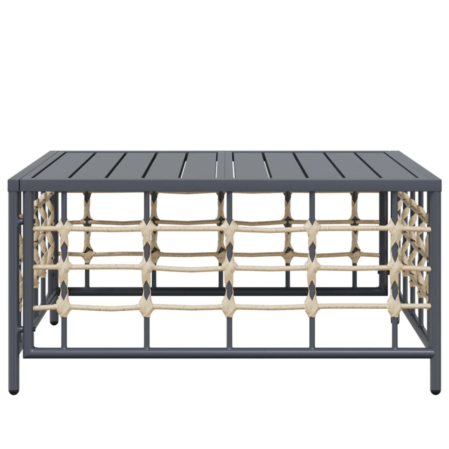 Tuin 70X70X34 Cm Poly Rattan Antracietkleurig Donkergrijs Tafel