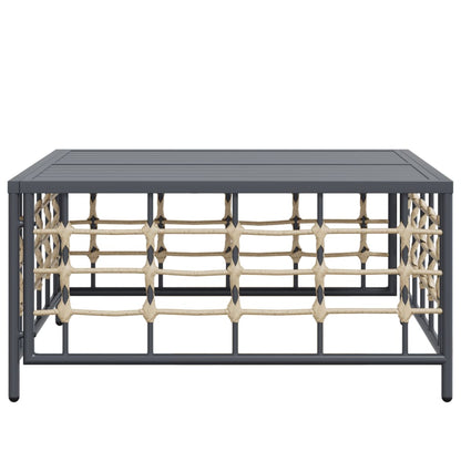 Tuin 70X70X34 Cm Poly Rattan Antracietkleurig Donkergrijs Tafel