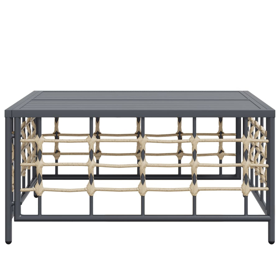 Tuin 70X70X34 Cm Poly Rattan Antracietkleurig Donkergrijs Tafel