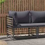 Tuinhoekbank poly rattan antraciet