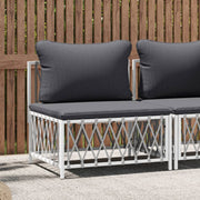 Tuinmiddenbank wit 70x72x66 cm geweven stof