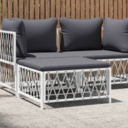 Voetenbank tuin 70x70x34 cm geweven stof wit
