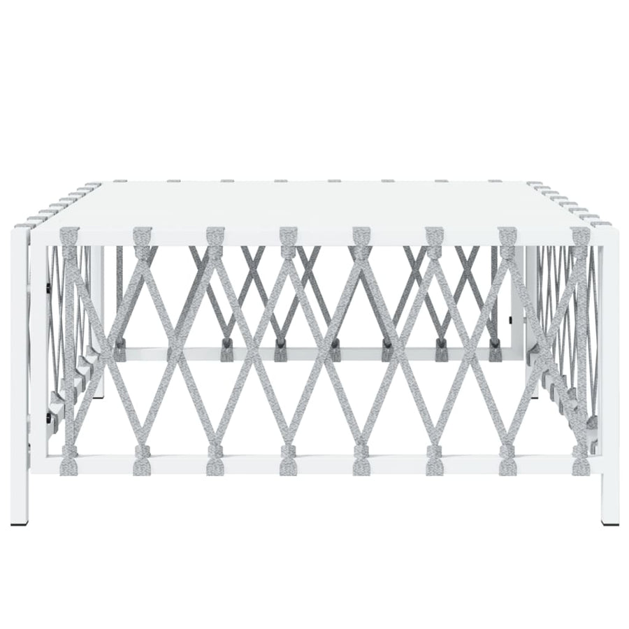 Tuin 70X70X34 Cm Geweven Stof Wit Tafel