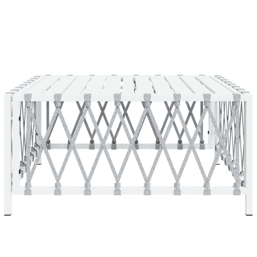 Tuin 70X70X34 Cm Geweven Stof Wit Tafel