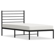 Bedframe Metaal 90 x 190 cm Zwart met hoofdbord