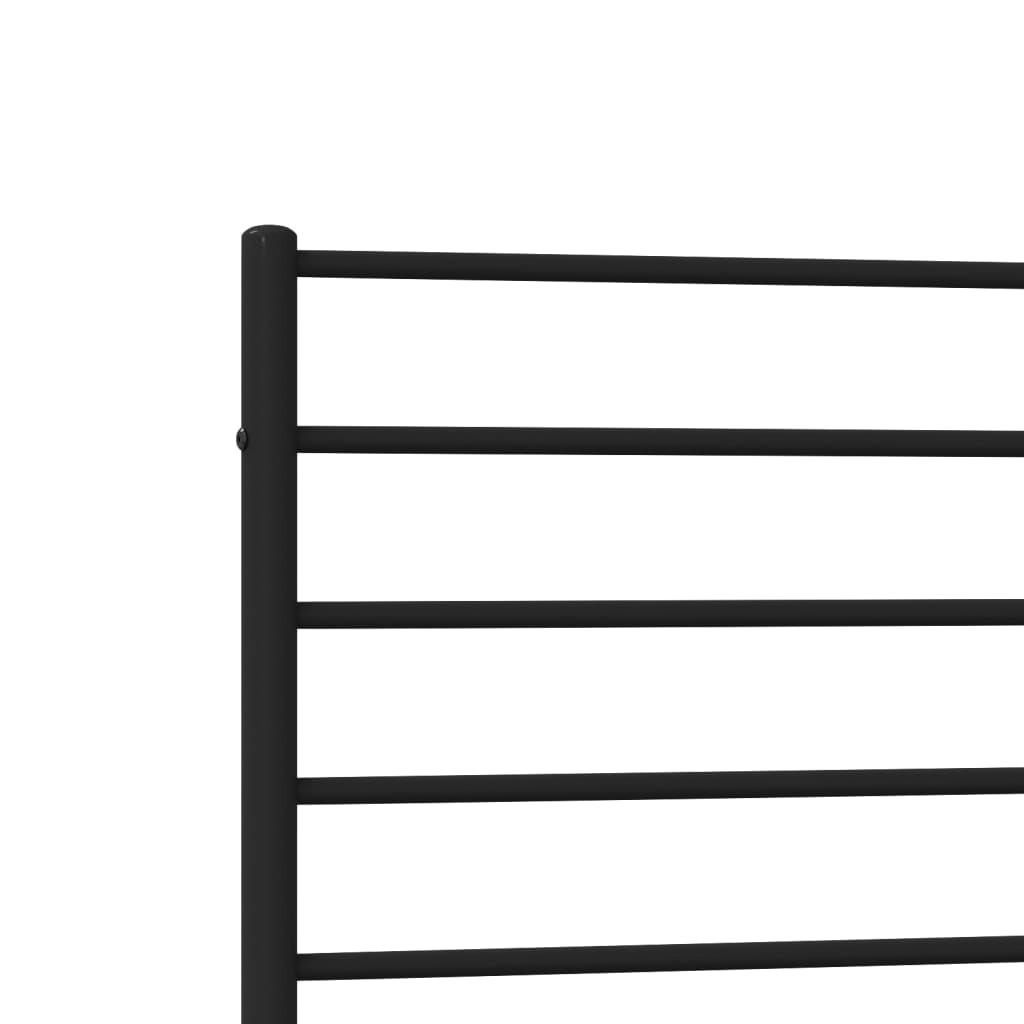 Bedframe Metaal 90 x 190 cm Zwart met hoofdbord