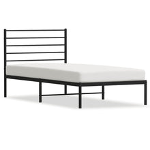 Bedframe Metaal 100 x 190 cm Zwart met hoofdbord