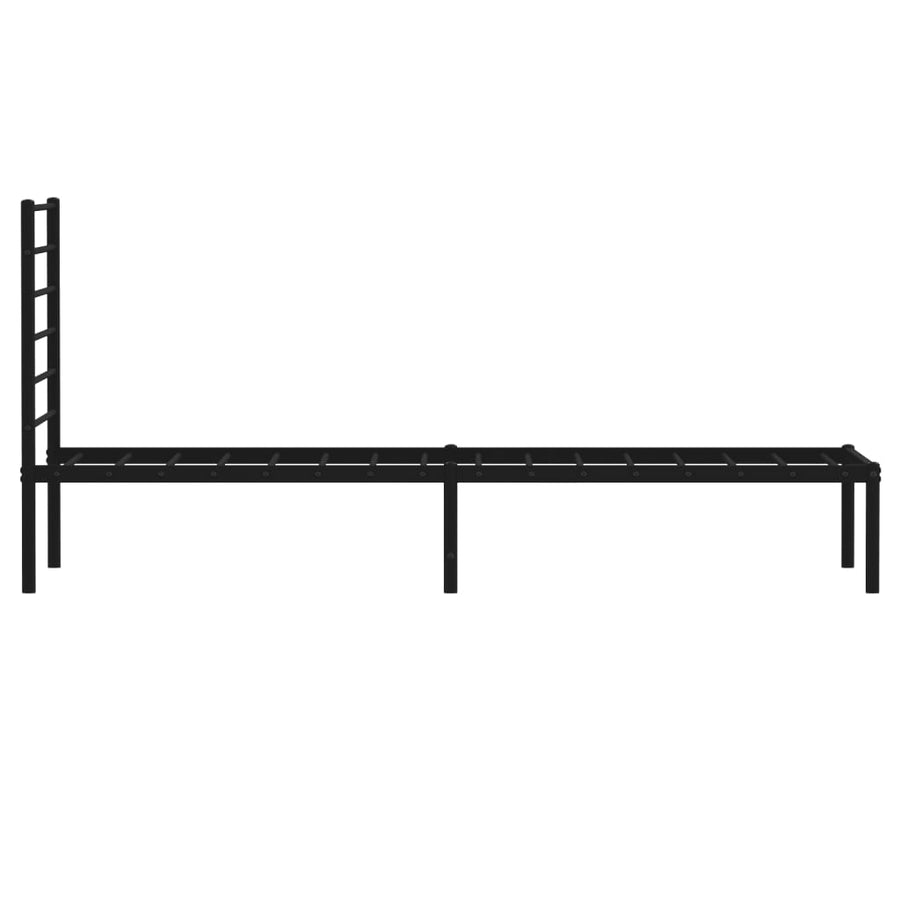 Bedframe Metaal 100 x 190 cm Zwart met hoofdbord