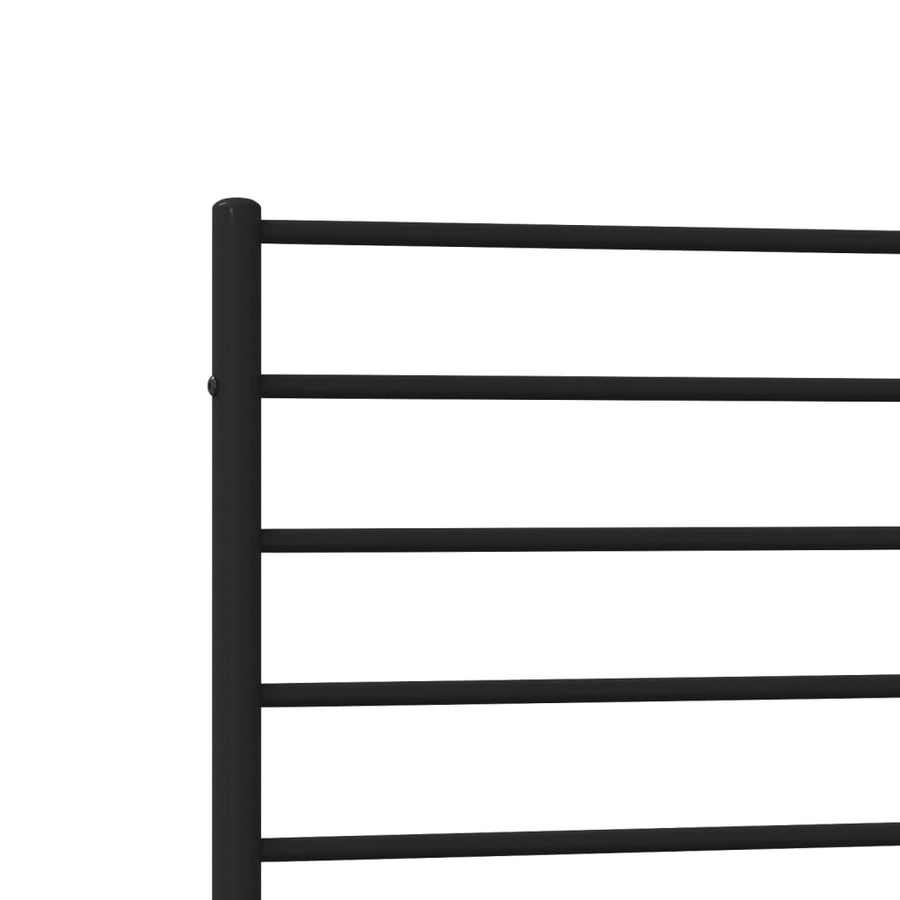 Bedframe Metaal 100 x 190 cm Zwart met hoofdbord