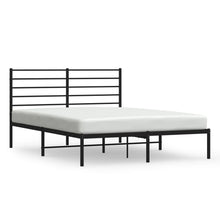 Bedframe Metaal 120 x 190 cm Zwart met hoofdbord