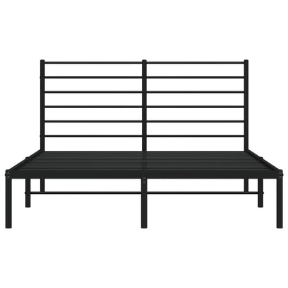 Bedframe Metaal 120 x 190 cm Zwart met hoofdbord