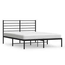 Bedframe Metaal 120 x 200 cm Zwart met hoofdbord