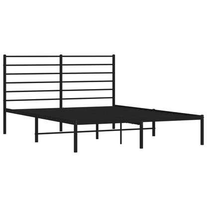 Bedframe Metaal 120 x 200 cm Zwart met hoofdbord