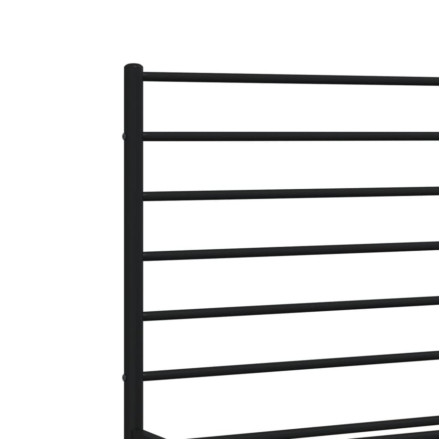 Bedframe Metaal 120 x 200 cm Zwart met hoofdbord