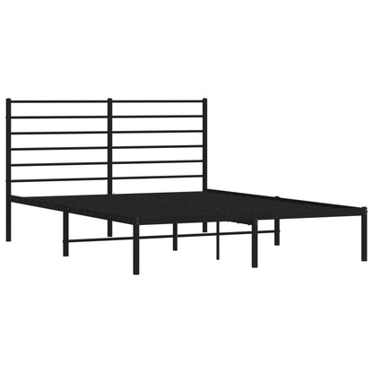 Bedframe Metaal 140 x 190 cm Zwart met hoofdbord