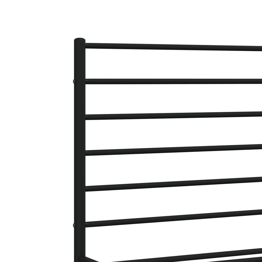 Bedframe Metaal 140 x 200 cm Zwart met hoofdbord