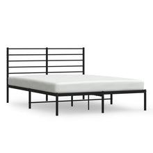 Bedframe Metaal 160 x 200 cm Zwart met hoofdbord