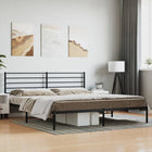 Metal bed frame with headboard black 193x203 cm