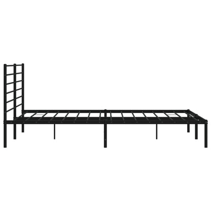 Bedframe Metaal 200 x 200 cm Zwart met hoofdbord
