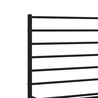 Bedframe Metaal 200 x 200 cm Zwart met hoofdbord