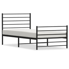 Bedframe Met Hoofd- En Voeteneinde Metaal 80 x 200 cm Zwart met hoofdbord & voetbord