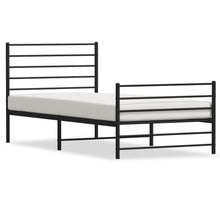 Bedframe Met Hoofd- En Voeteneinde Metaal 90 x 190 cm Zwart met hoofdbord & voetbord