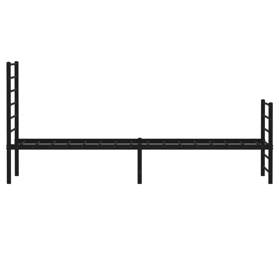 Bedframe Met Hoofd- En Voeteneinde Metaal 100 x 190 cm Zwart met hoofdbord & voetbord