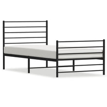 Bedframe Met Hoofd- En Voeteneinde Metaal 100 x 200 cm Zwart met hoofdbord & voetbord