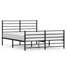 Bedframe Met Hoofd- En Voeteneinde Metaal 120 x 190 cm Zwart met hoofdbord & voetbord