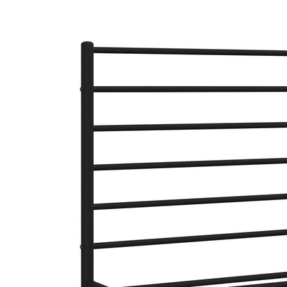 Bedframe Met Hoofd- En Voeteneinde Metaal 150 x 200 cm Zwart met hoofdbord & voetbord
