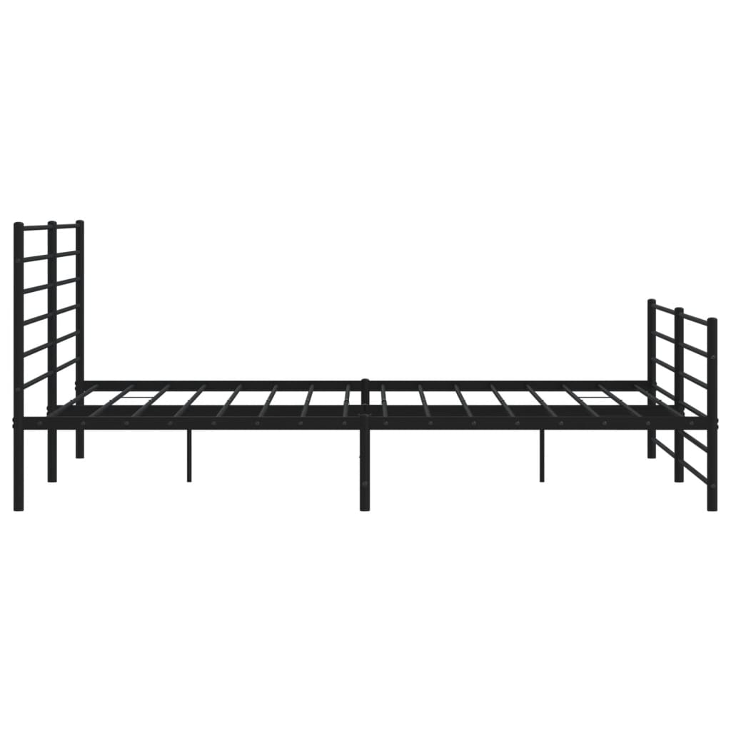 Bedframe Met Hoofd- En Voeteneinde Metaal 180 x 200 cm Zwart met hoofdbord & voetbord