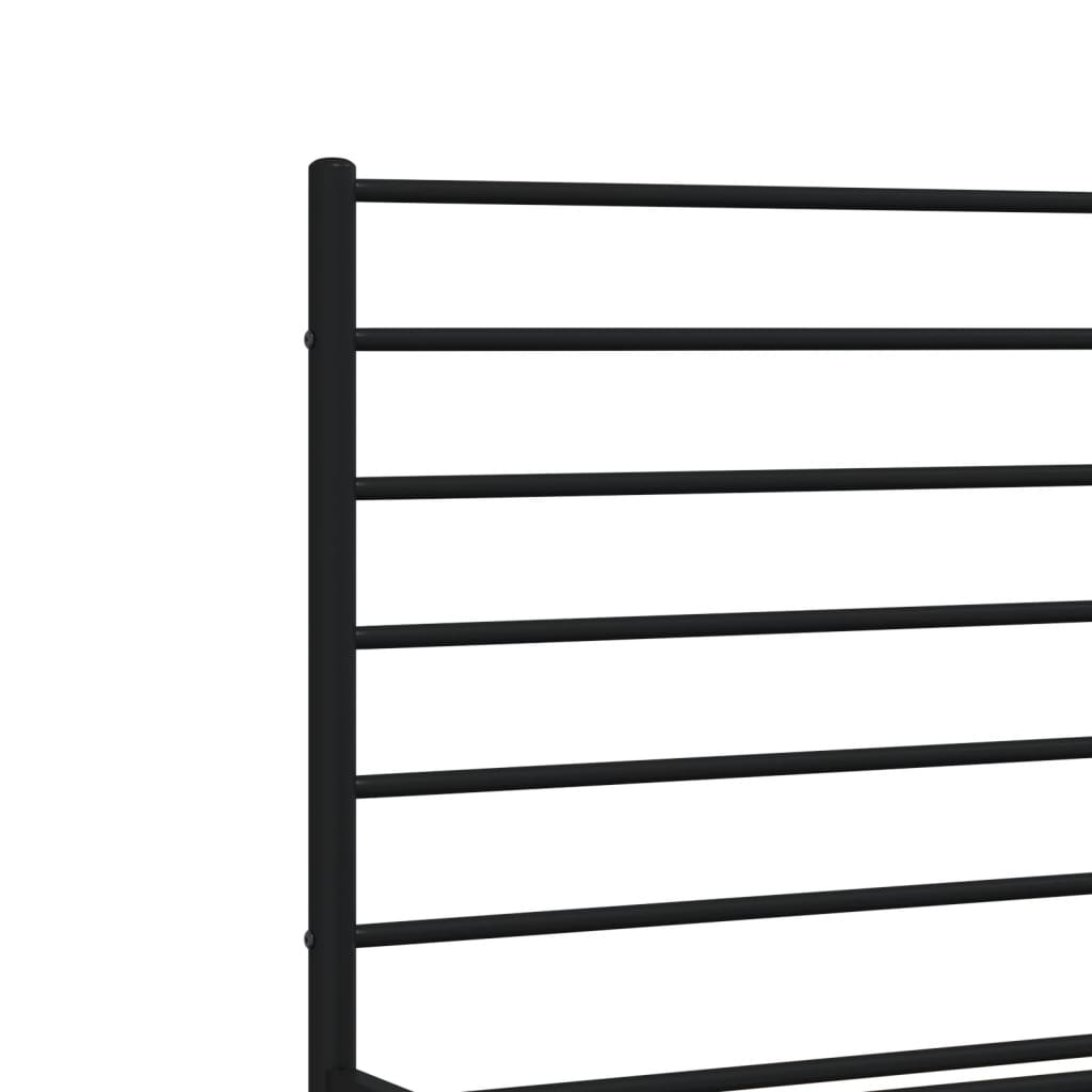 Bedframe Met Hoofd- En Voeteneinde Metaal 180 x 200 cm Zwart met hoofdbord & voetbord