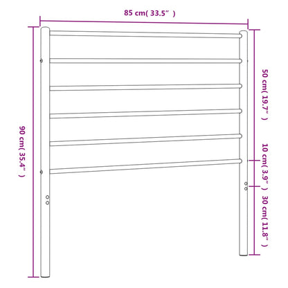 Hoofdbord Metaal Zwart 80 Cm