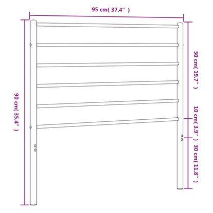 Hoofdbord Metaal Zwart 90 Cm