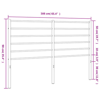 Hoofdbord Metaal Zwart 160 Cm