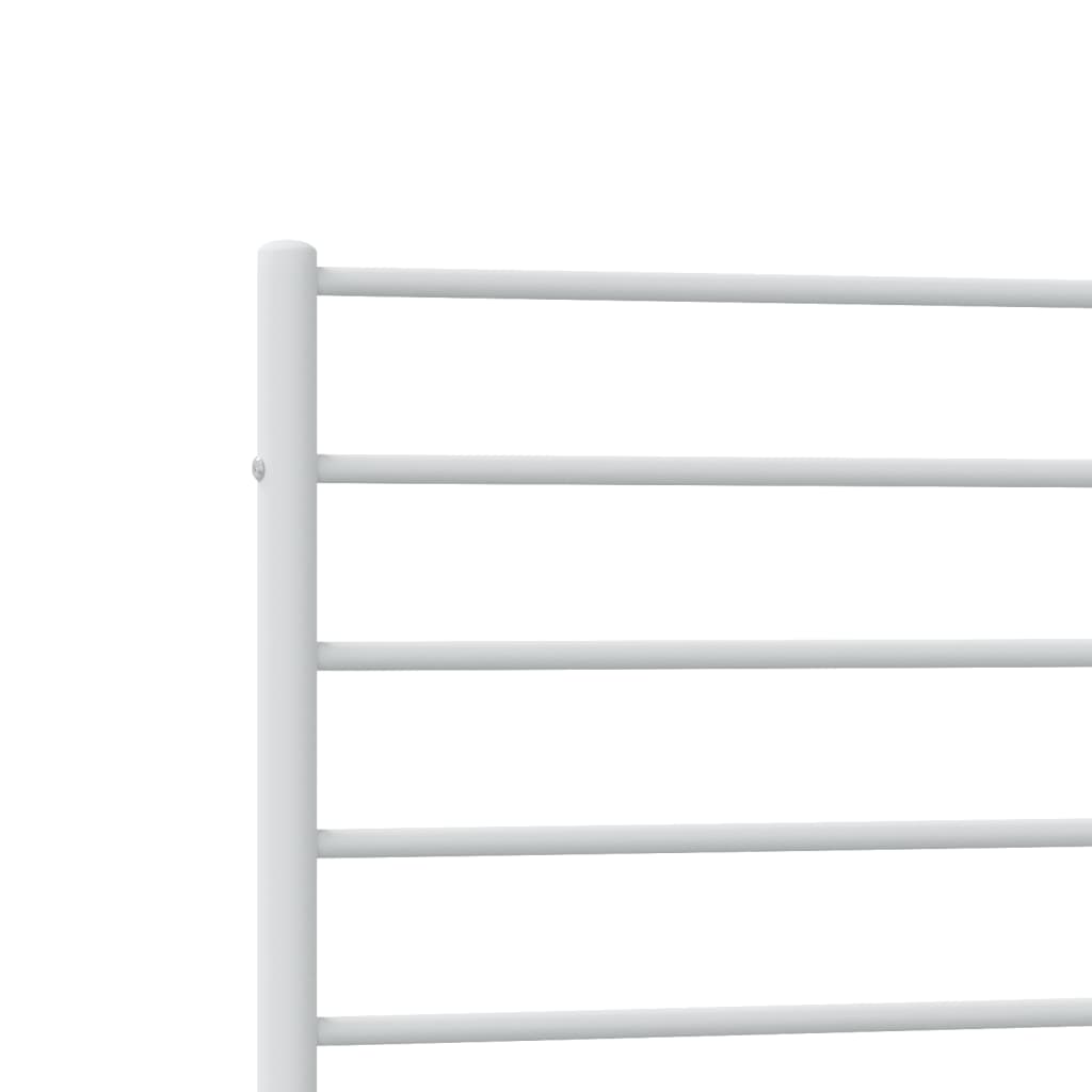 Bedframe Metaal 75 X 190 Cm Wit met hoofdbord