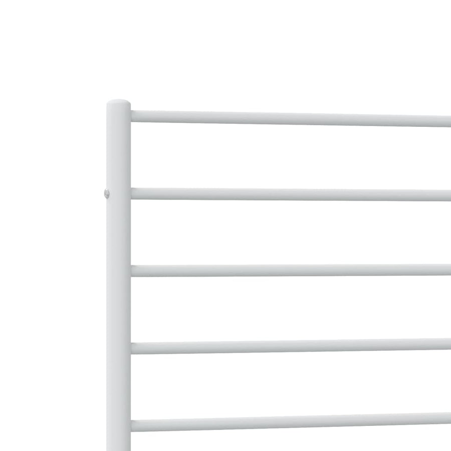 Bedframe Metaal 75 X 190 Cm Wit met hoofdbord