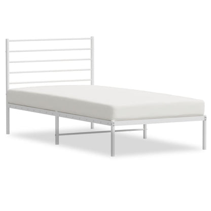 Bedframe Metaal 80 x 200 cm Wit met hoofdbord