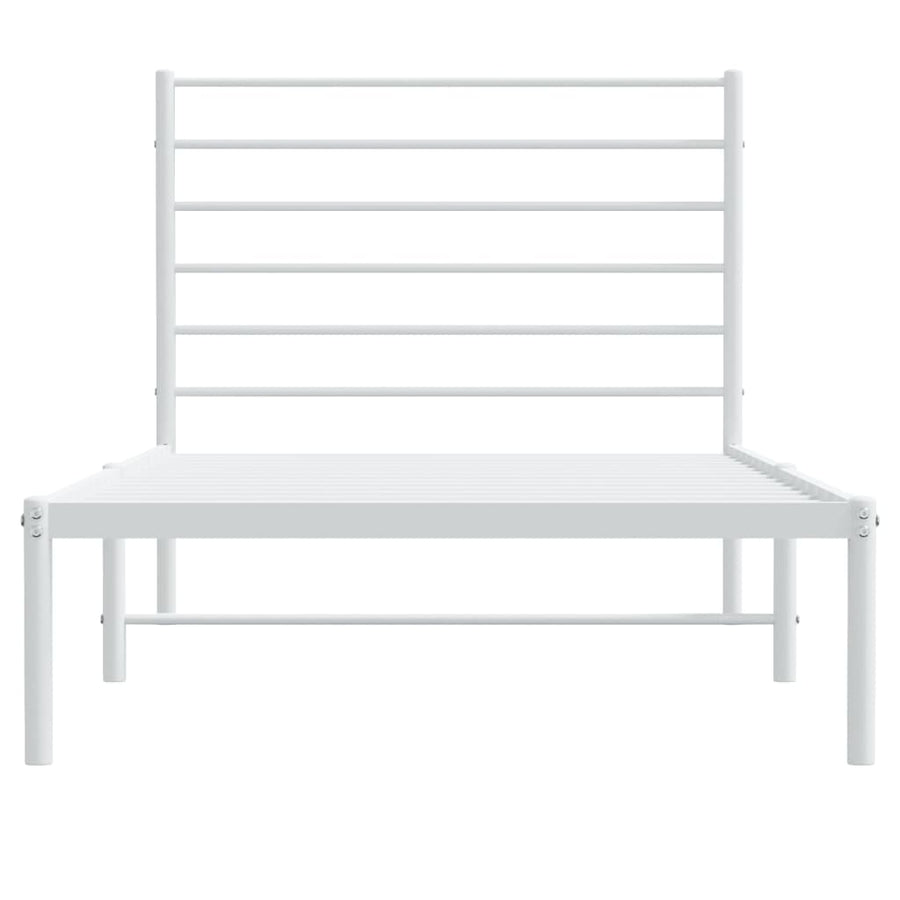 Bedframe Metaal 80 x 200 cm Wit met hoofdbord