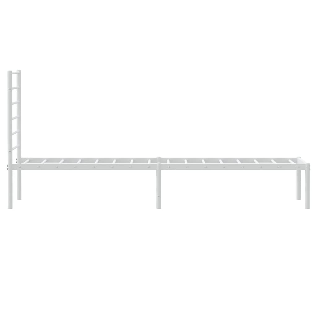 Bedframe Metaal 80 x 200 cm Wit met hoofdbord