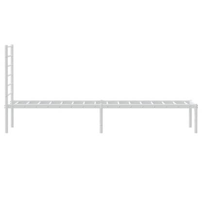 Bedframe Metaal 80 x 200 cm Wit met hoofdbord