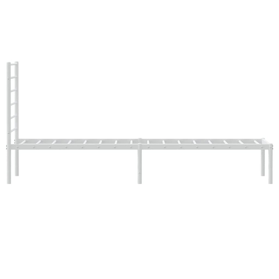 Bedframe Metaal 80 x 200 cm Wit met hoofdbord