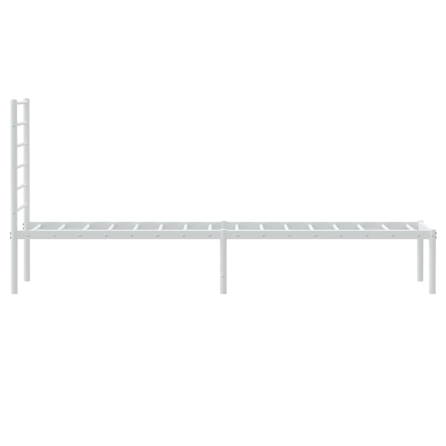 Bedframe Metaal 90 x 190 cm Wit met hoofdbord