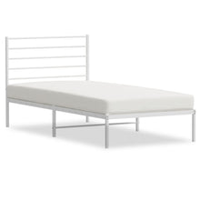 Bedframe Metaal 90 x 200 cm Wit met hoofdbord