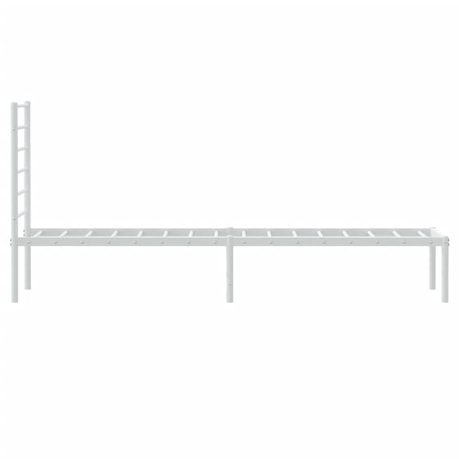 Bedframe Metaal 90 x 200 cm Wit met hoofdbord