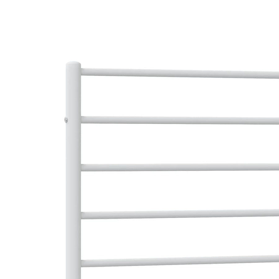 Bedframe Metaal 90 x 200 cm Wit met hoofdbord