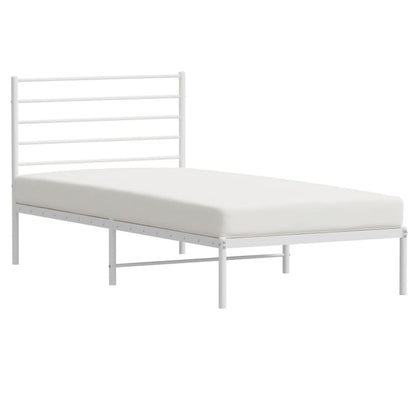 Bedframe Metaal 100 x 190 cm Wit met hoofdbord