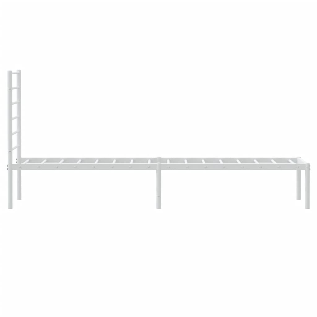 Bedframe Metaal 107 x 203 cm Wit met hoofdbord
