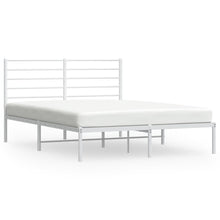 Bedframe Metaal 120 x 190 cm Wit met hoofdbord