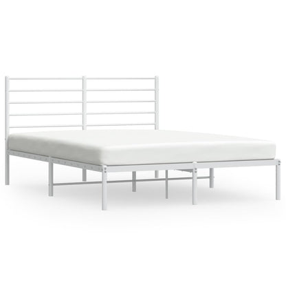 Bedframe Metaal 120 x 190 cm Wit met hoofdbord